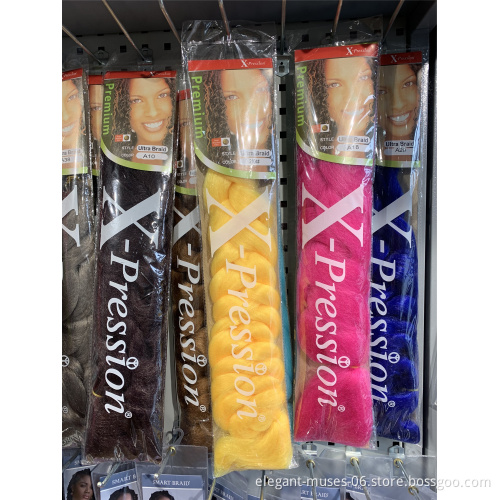 Synthetic Hair Super Jumbo Braids Hair Yaki Texture Synthetic braid Expression Tone Jumbo Braiding Hair Extensions for Woman